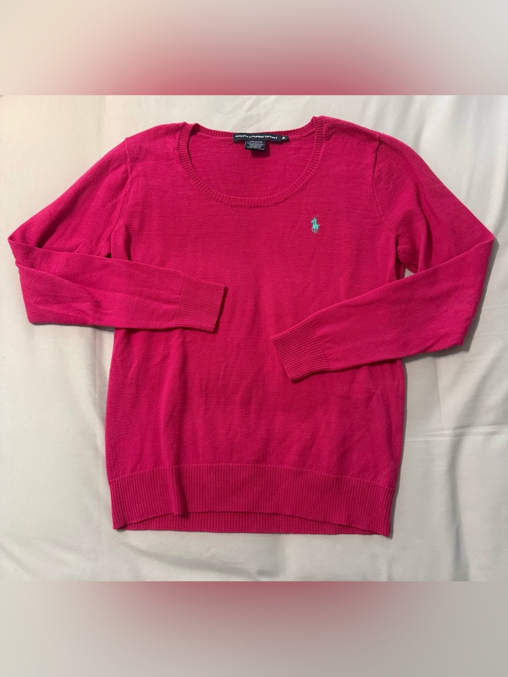 Ralph Lauren Sport Merino Wool Crewneck Sweater in Pink XL